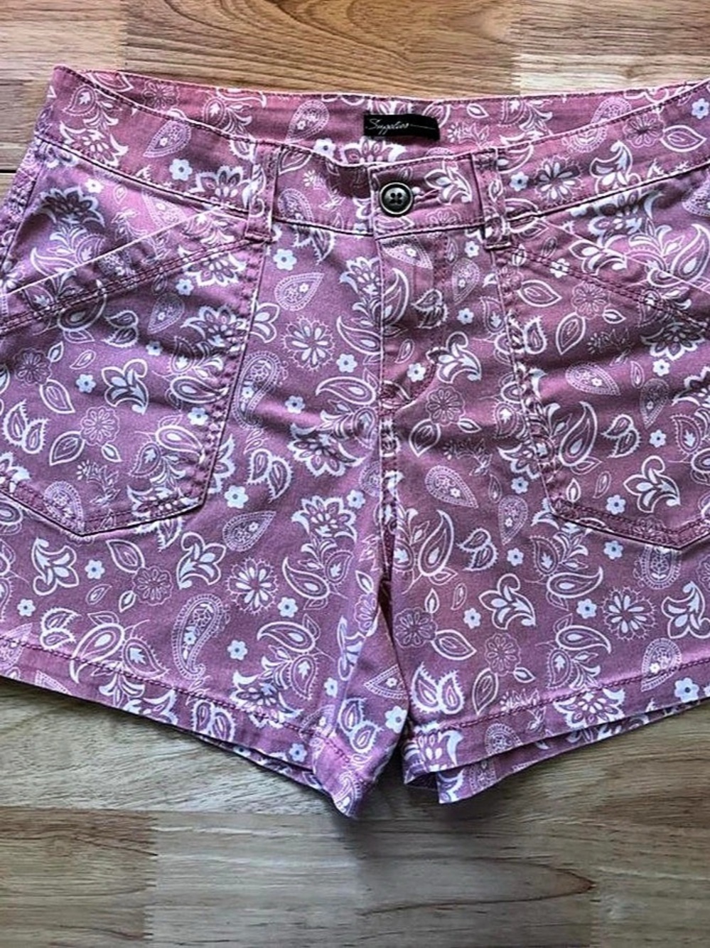 Supplies by Unionbay Pink Paisley Bandana Utility Shorts Size 8 (29W)